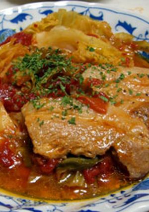 豚バラ肉とキャベツのトマト煮-レシピのメイン写真