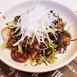 鶏肉とナスの胡麻ドレ炒め