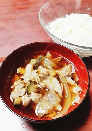 簡単◎なすと豚肉のつけ汁そうめん-レシピのメイン写真