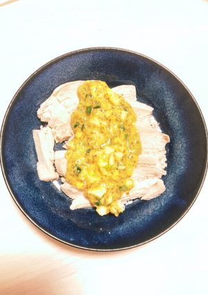 しっとりゆで鶏の卵ソースがけ♡-レシピのメイン写真