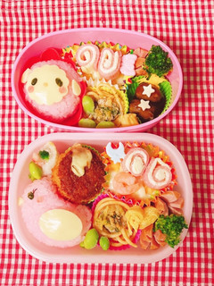 とりさん ひつじさん キャラ弁 デコ弁-レシピのメイン写真