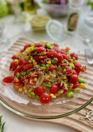 夏野菜たっぷり冷やしうどん-レシピのメイン写真
