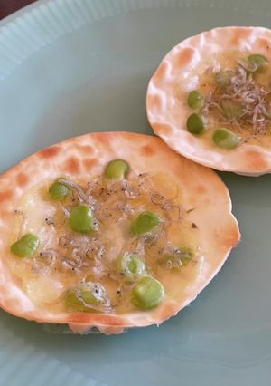 ジャコと枝豆のぎょうざの皮ミニピザ-レシピのメイン写真