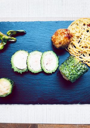 ゴーヤの肉詰めオイスター揚げ肉団子-レシピのメイン写真