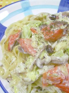 鮭ときのこのクリームパスタ-レシピのメイン写真