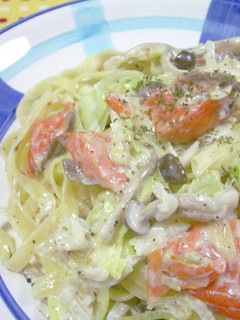 鮭ときのこのクリームパスタ-レシピのメイン写真