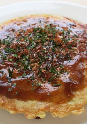ふわとろ食感！ナスとチーズのお好み焼き-レシピのメイン写真