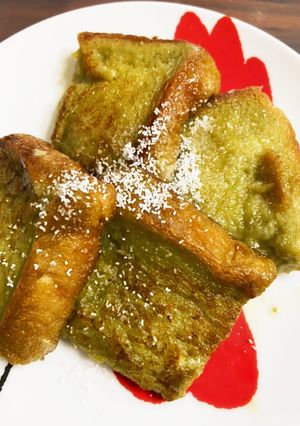 綾鷹カフェ抹茶ラテのフレンチトースト-レシピのメイン写真