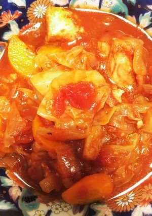 チキンとキャベツのトマト煮込み-レシピのメイン写真