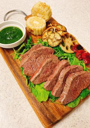 鹿もも肉のソテー♪パセリソース-レシピのメイン写真