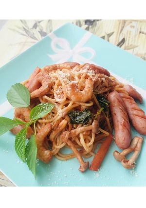 胸キュン恋する夏のナポリタンスパゲッティ-レシピのメイン写真