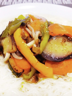 超簡単!夏野菜のカレーマリネそうめん!-レシピのメイン写真