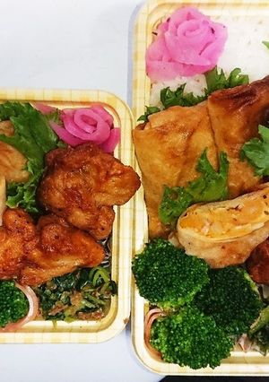 【夫婦弁当112】ピザ風春巻きと冷食-レシピのメイン写真
