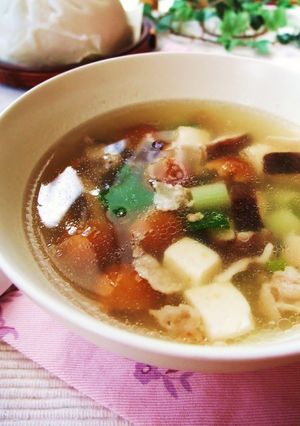 豆腐＆きのこの具だくさん塩スープ-レシピのメイン写真
