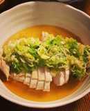 レンチン簡単☆鶏むねハムの胡麻油ネギタレ