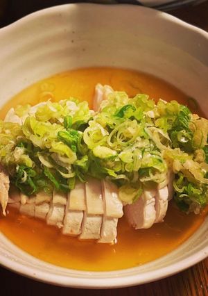 レンチン簡単☆鶏むねハムの胡麻油ネギタレ-レシピのメイン写真
