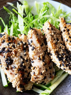 ヘルシー@鶏胸肉の胡麻焼き-レシピのメイン写真