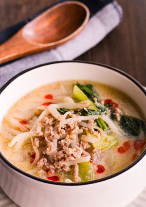 もやしとチンゲン菜の旨辛坦々スープ-レシピのメイン写真