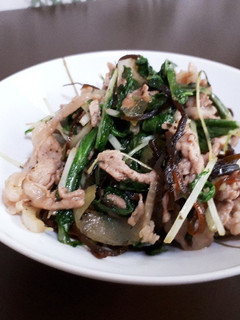 豚肉と水菜の☆塩ごんぶ炒め-レシピのメイン写真