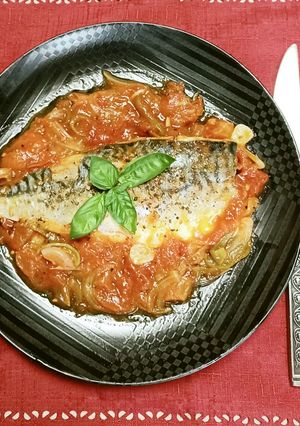 骨取り塩サバのトマトソース煮込み-レシピのメイン写真