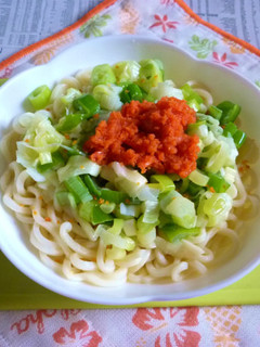 醤油うどん風冷やしうどん43~白ねぎ明太-レシピのメイン写真