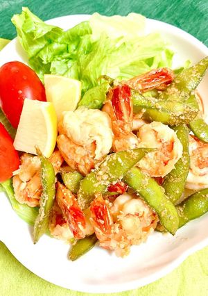 手で食べるガーリック枝豆&シュリンプ”-レシピのメイン写真