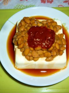 トマトソース納豆の冷や奴のタパス-レシピのメイン写真
