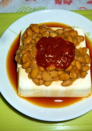 トマトソース納豆の冷や奴のタパス-レシピのメイン写真