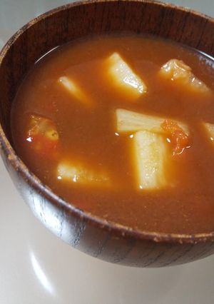 残ったトマト缶でお味噌汁♪-レシピのメイン写真