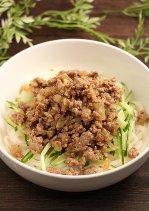 簡単！汁なし混ぜソーメン　甘辛肉みそ-レシピのメイン写真