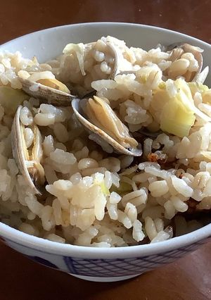 ヘルシー！あさりのもち麦入り炊き込みご飯-レシピのメイン写真