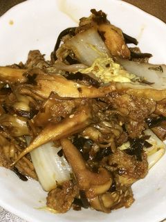舞茸と白菜と油揚げと昆布の佃煮の和え物-レシピのメイン写真