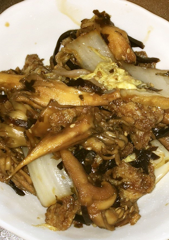 舞茸と白菜と油揚げと昆布の佃煮の和え物-レシピのメイン写真