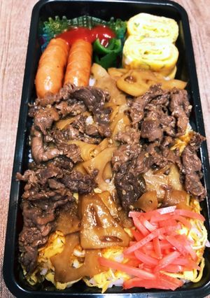 れんこんと牛肉のしぐれ煮弁当　0823-レシピのメイン写真