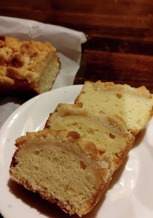 桃コンポートでクランブルケーキ-レシピのメイン写真