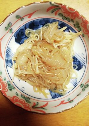 レンジで簡単！結び白滝ときのこのしぐれ煮-レシピのメイン写真