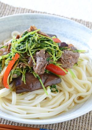 牛肉甘辛炒めのっけ冷やしうどん-レシピのメイン写真