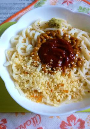 醤油うどん風冷やしうどん44納豆トマト味-レシピのメイン写真