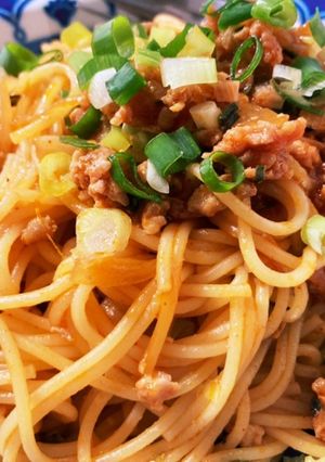 餃子の残りのタネで簡単パスタランチ-レシピのメイン写真