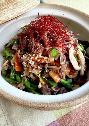 韓国料理ーきのこたっぷりのプルコギ-レシピのメイン写真