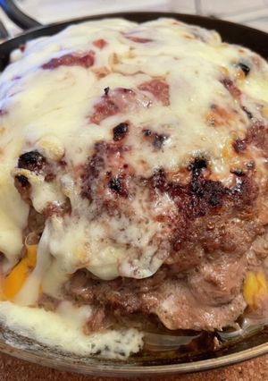 簡単！スキレット丸ごとハンバーグ-レシピのメイン写真