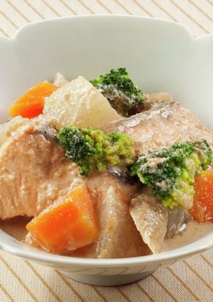 鮭と野菜のくるみみそ煮-レシピのメイン写真