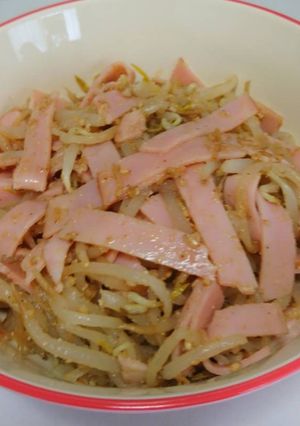 簡単！無限もやし＆ハム♪ごま和え♪-レシピのメイン写真