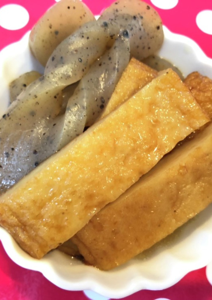 簡単！呪文☆さつま揚げと蒟蒻の煮物-レシピのメイン写真
