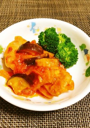保育園給食★鶏肉となすのトマト煮-レシピのメイン写真