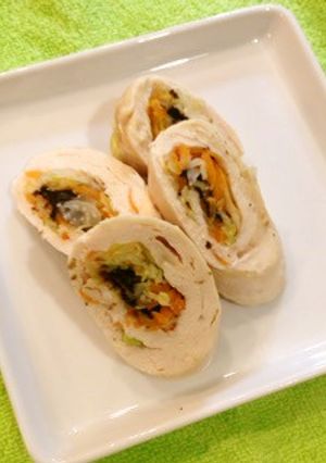 ささみの野菜ロール　レンジ蒸し-レシピのメイン写真