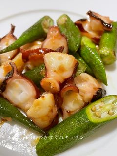 たことオクラのガーリック醤油炒め-レシピのメイン写真
