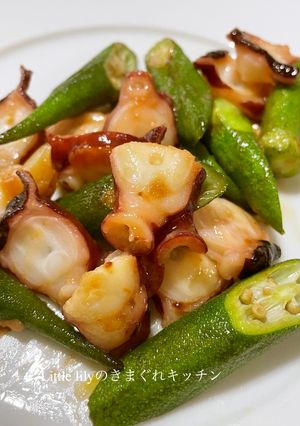 たことオクラのガーリック醤油炒め-レシピのメイン写真