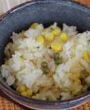 とうもろこしと山椒の実の炊き込みご飯