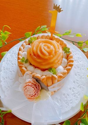 ☆1歳桃の花バースデーケーキ☆-レシピのメイン写真